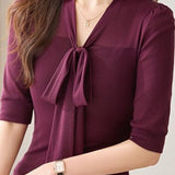 Elegant temperament mesh short-sleeve T-shirt