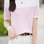 Casual color-block pinstripe knitwear - liwisi