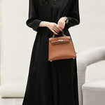 Elegant commuting waist-tightening shirt dress - liwisi