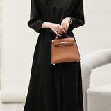 Elegant commuting waist-tightening shirt dress - liwisi