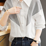 Casual commuting color-block spliced shirt - liwisi