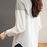Casual commuting color-block spliced shirt - liwisi