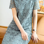 Fashionable lace hollow-out dress - liwisi