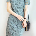 Fashionable lace hollow-out dress - liwisi