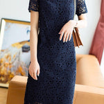 Fashionable lace hollow-out dress - liwisi