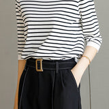 Fashionable casual classic striped sweater - liwisi