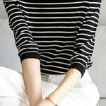 Fashionable casual classic striped sweater - liwisi