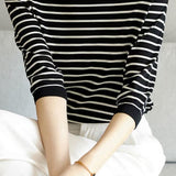Fashionable casual classic striped sweater - liwisi