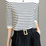 Fashionable casual classic striped sweater - liwisi