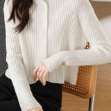 Fashionable casual semi-high neck sweater