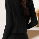 Fashionable casual semi-high neck sweater