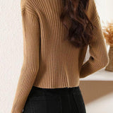 Fashionable casual semi-high neck sweater