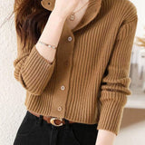 Fashionable casual semi-high neck sweater