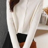Fashionable casual semi-high neck sweater