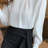 Exquisite pearl satin shirt