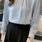 Exquisite pearl satin shirt