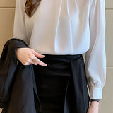 Exquisite pearl satin shirt
