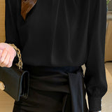 Exquisite pearl satin shirt