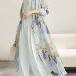 Early autumn trendy printed dress - liwisi
