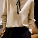 Early autumn exquisite and elegant long-sleeve pullover knitwear - liwisi
