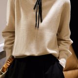Early autumn exquisite and elegant long-sleeve pullover knitwear - liwisi