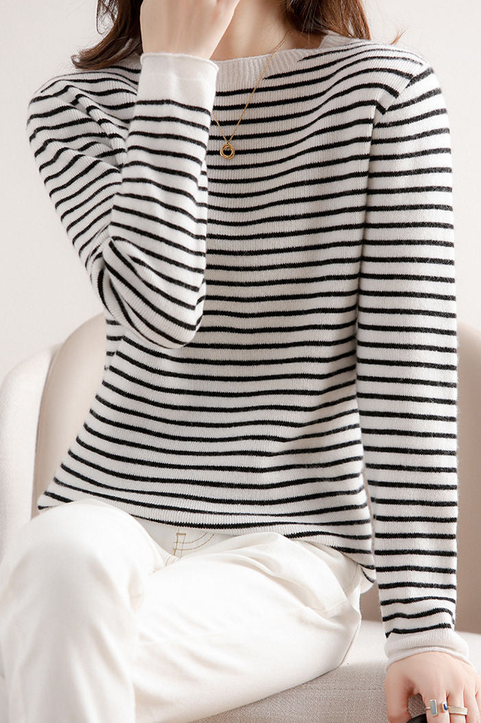 Early Autumn Classic Striped Versatile Sweater - liwisi