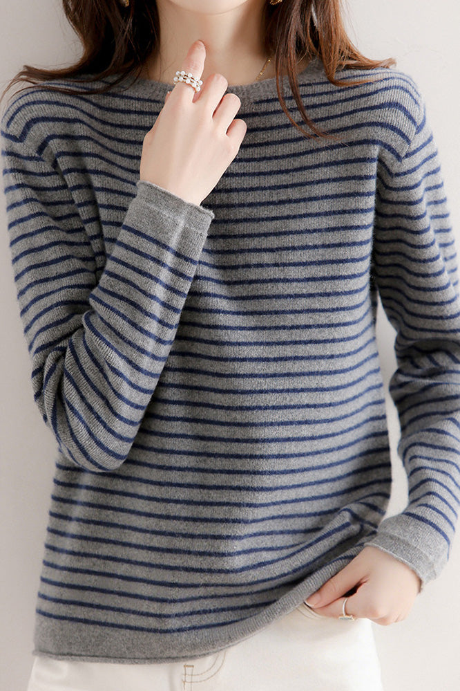 Early Autumn Classic Striped Versatile Sweater - liwisi