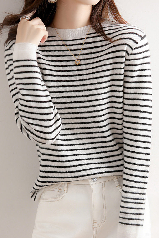 Early Autumn Classic Striped Versatile Sweater - liwisi