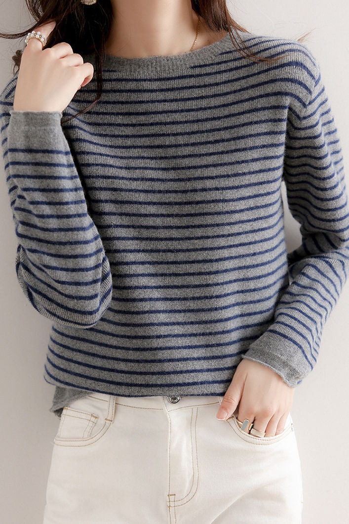 Early Autumn Classic Striped Versatile Sweater - liwisi