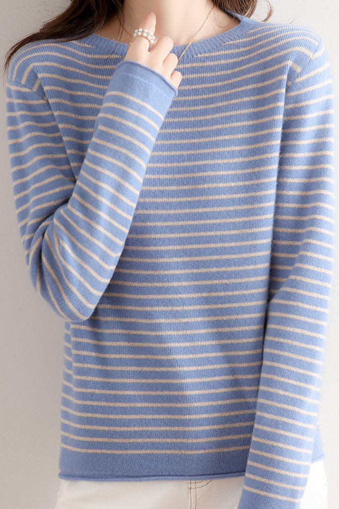 Early Autumn Classic Striped Versatile Sweater - liwisi