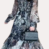 Elegant Retro Floral Dress - liwisi