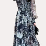 Elegant Retro Floral Dress - liwisi