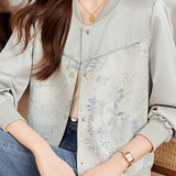 Fashionable Casual Paneled Jacquard Jacket - liwisi