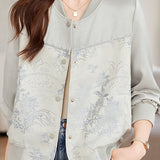 Fashionable Casual Paneled Jacquard Jacket - liwisi