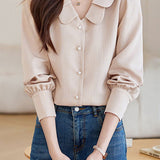 French-style Simple Long-sleeve Shirt