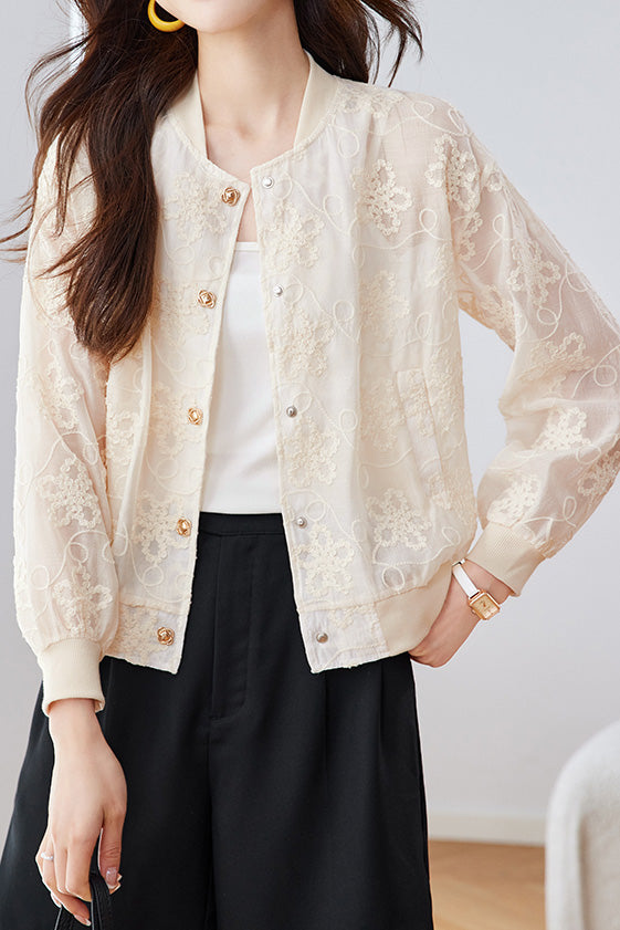 Loose Casual Embroidered Short Coat - liwisi
