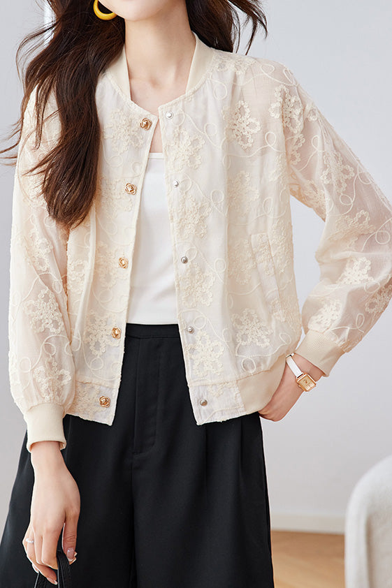 Loose Casual Embroidered Short Coat - liwisi