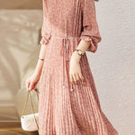 Early Autumn Floral Long-Sleeve Elegant Dress - liwisi