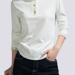 Casual Lace Long-Sleeve Edge Hooded T-Shirt - liwisi