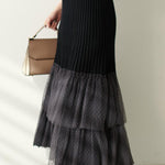 Fashionable Versatile Knit Paneled Skirt - liwisi