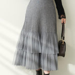 Fashionable Versatile Knit Paneled Skirt - liwisi