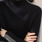 Early Autumn Color-Block Long-Sleeve Knit Top - liwisi