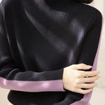 Early Autumn Color-Block Long-Sleeve Knit Top - liwisi