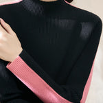 Early Autumn Color-Block Long-Sleeve Knit Top - liwisi