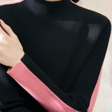 Early Autumn Color-Block Long-Sleeve Knit Top - liwisi
