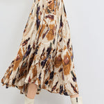 Early Autumn Versatile Pleated Floral Skirt - liwisi