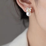 Elegant Bow Pearl Earrings - liwisi