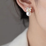 Elegant Bow Pearl Earrings - liwisi