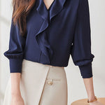 Early Autumn Stylish Office Ruffled Shirt - liwisi