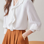 Early Autumn Stylish Office Ruffled Shirt - liwisi